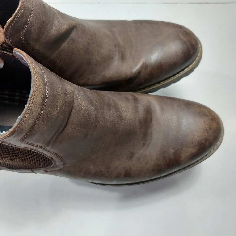 BRUNO MARC Men's Brown Leather Chelsea Boots size 12